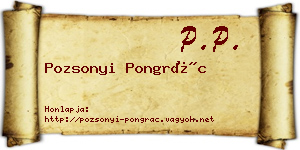 Pozsonyi Pongrác névjegykártya